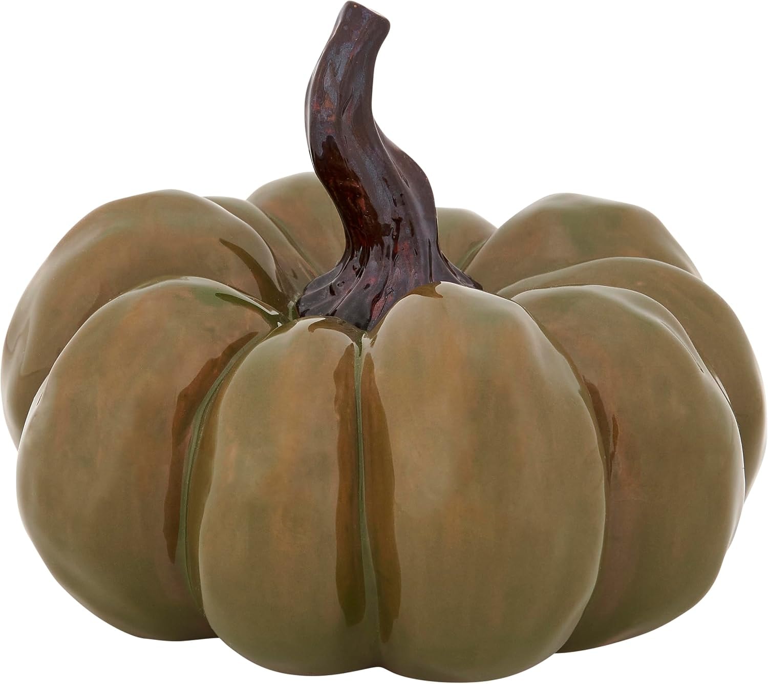 Olive Green Ceramic Pumpkin
