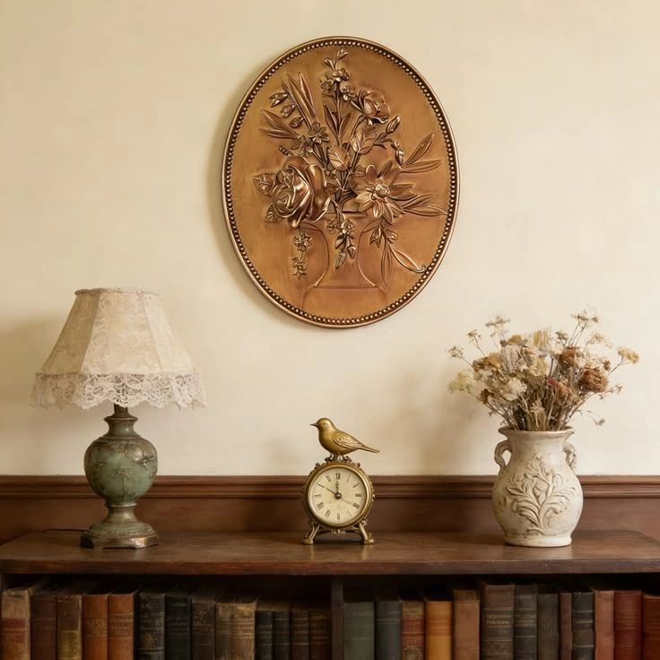 Vintage Gold Flower Wall Art