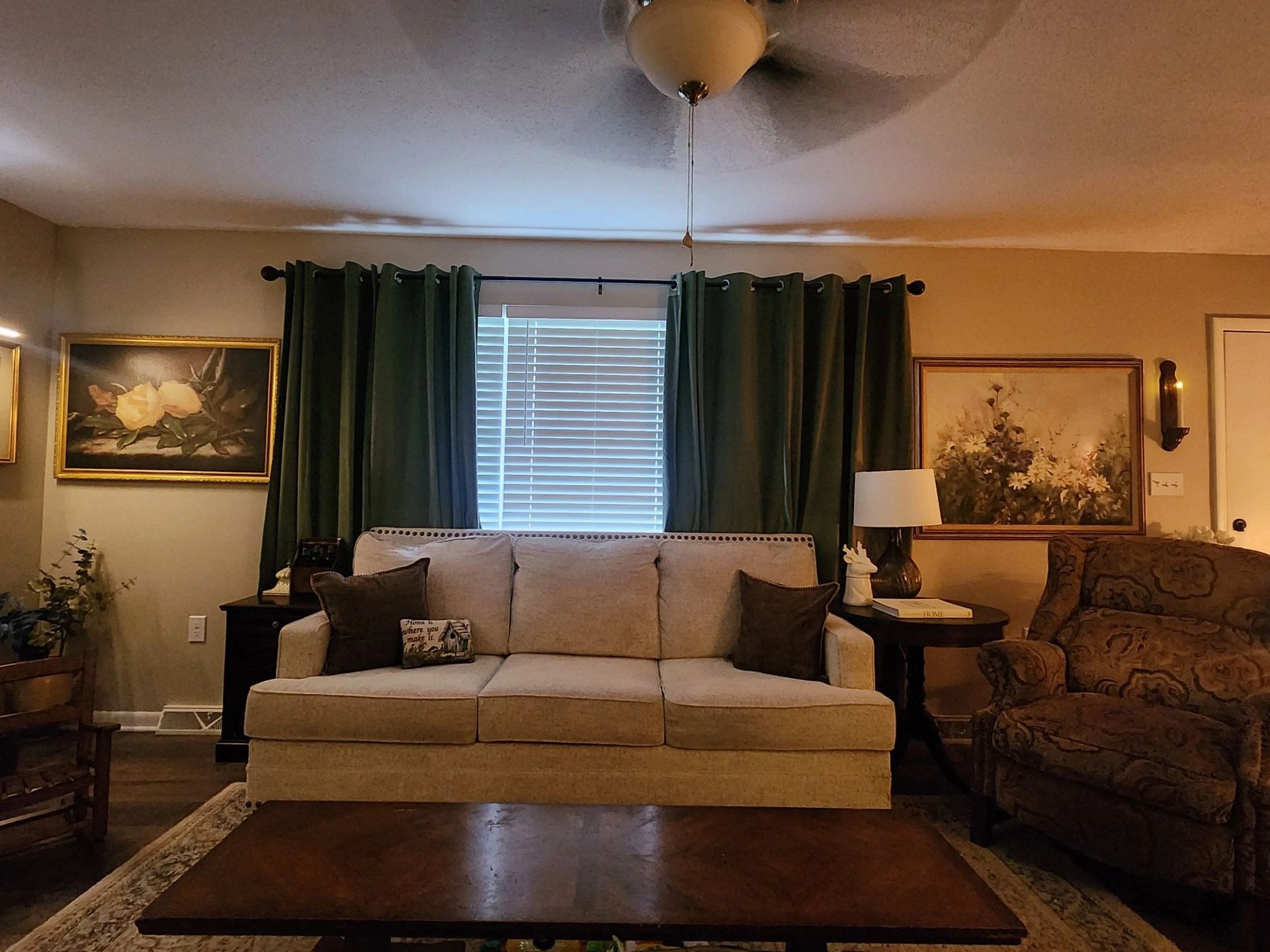 Velvet Curtains — Olive Green Thermal Insulated